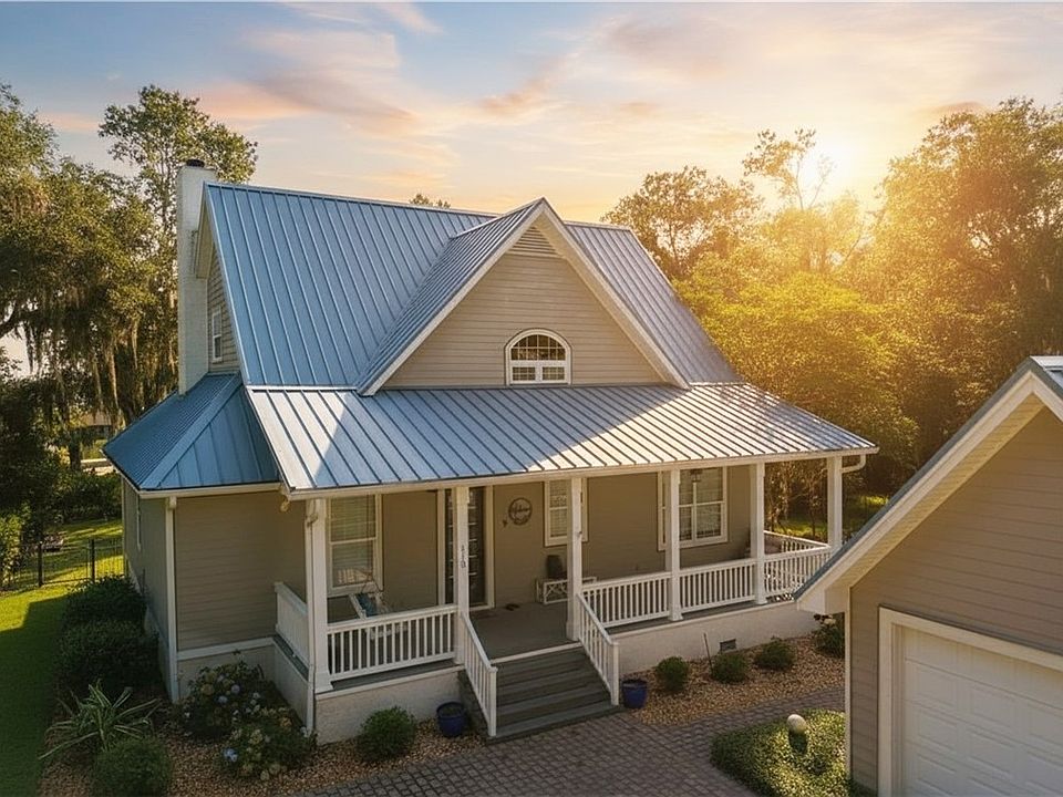 Beautiful exterior view at sunset