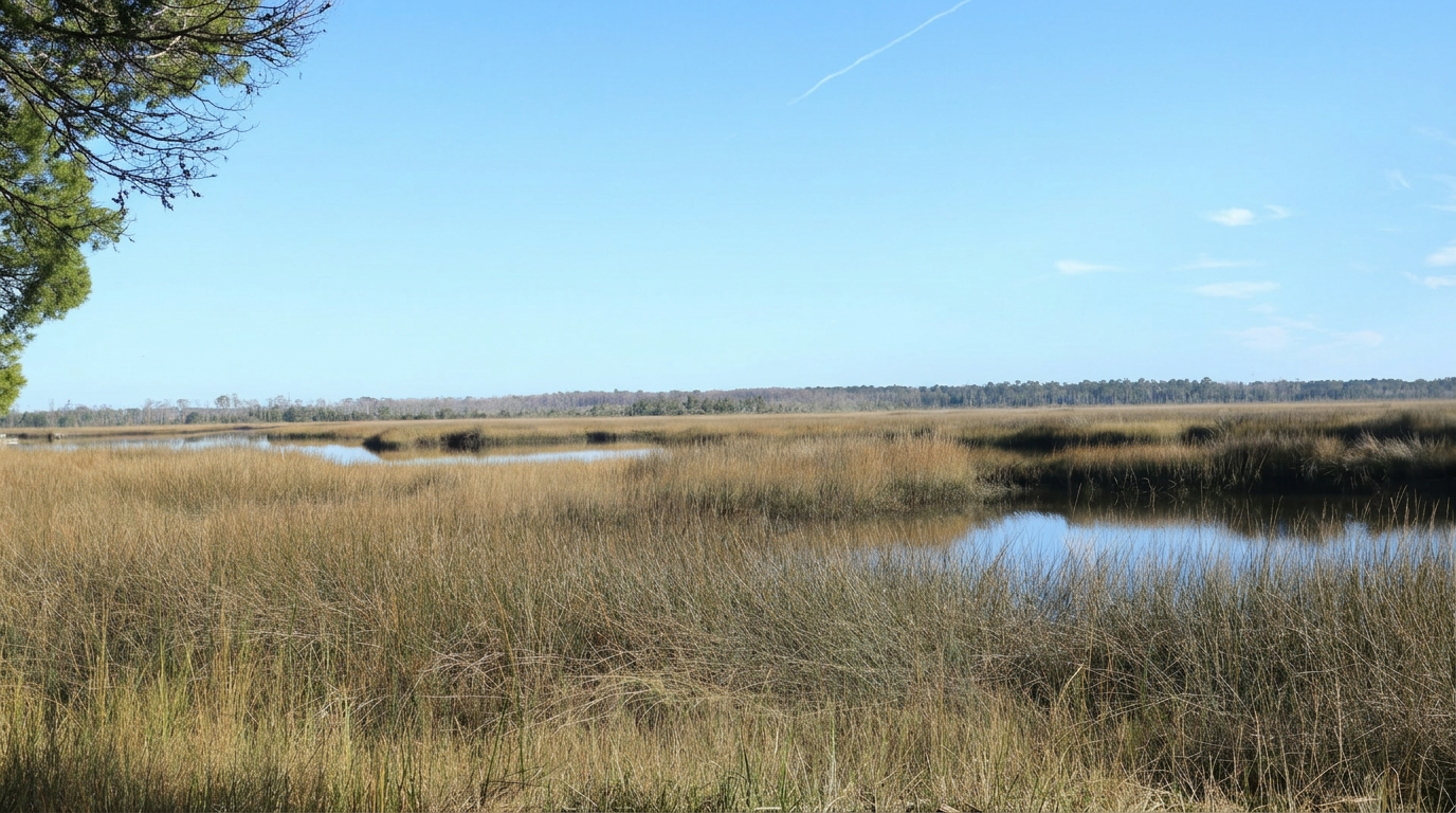 Marsh and river views from property
